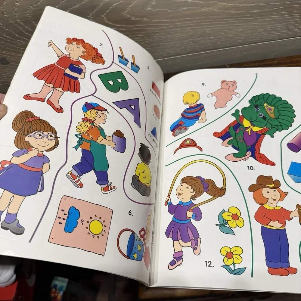 Golden Book Sticker Fun Barney Activity Book Unused Vintage 1993